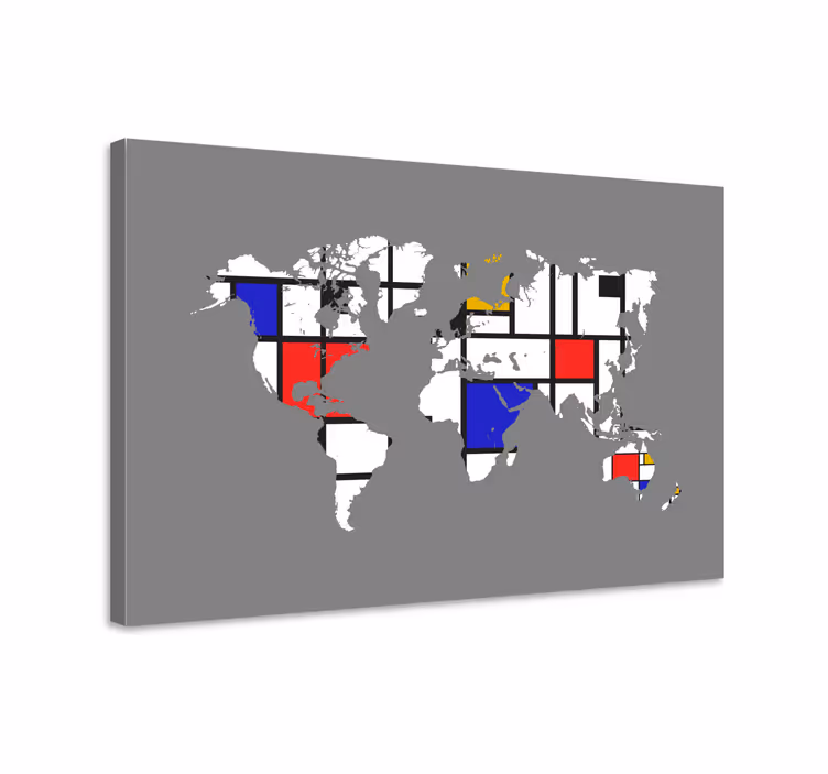 Cuadro mapa composición del mapa mundial - TenVinilo