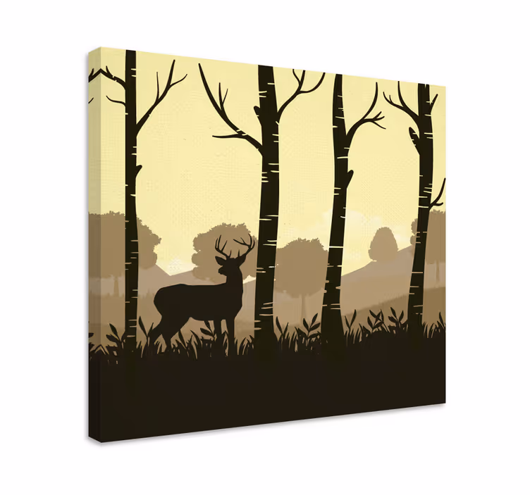 Cuadro paisajes Arboles y animales - TenVinilo