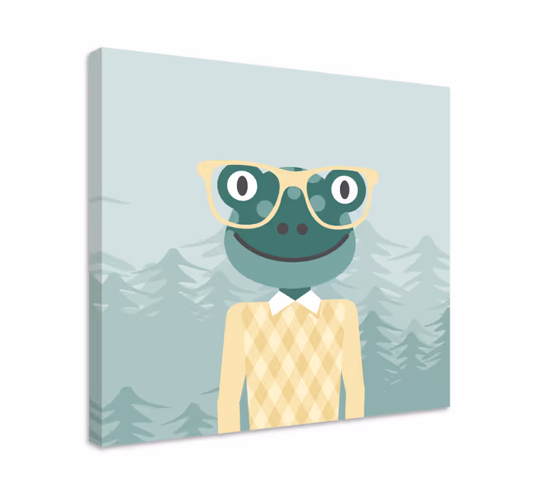 Cuadro 3d personaje rana estilosa - TenVinilo