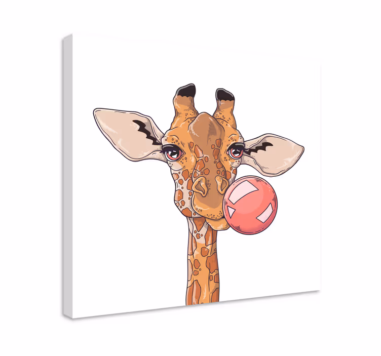 Cuadro animales Jirafa con chicle - TenVinilo