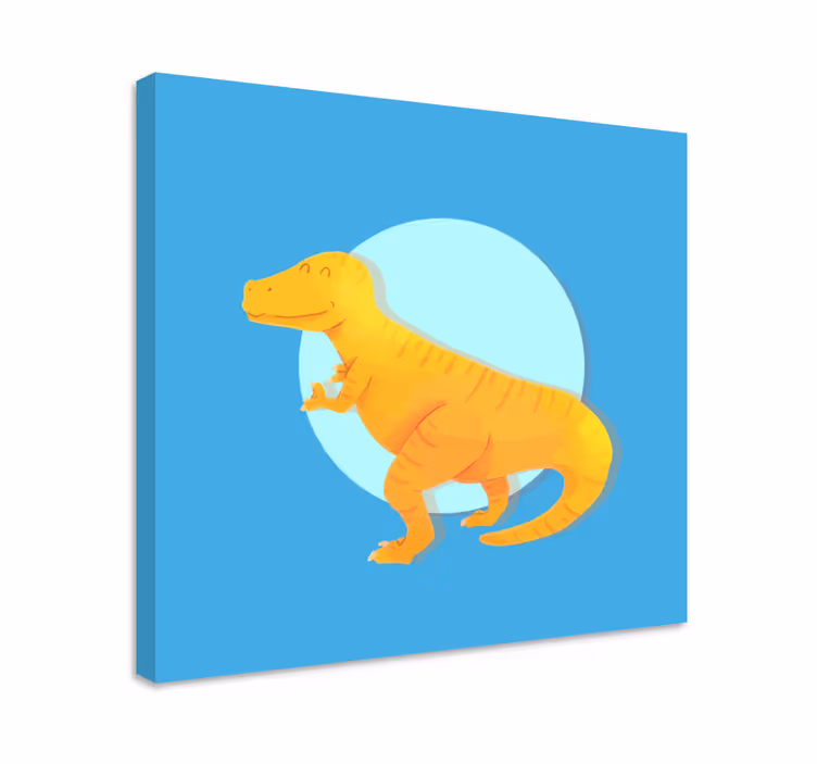 Cuadro de dinosaurios t-rex alegre - TenVinilo
