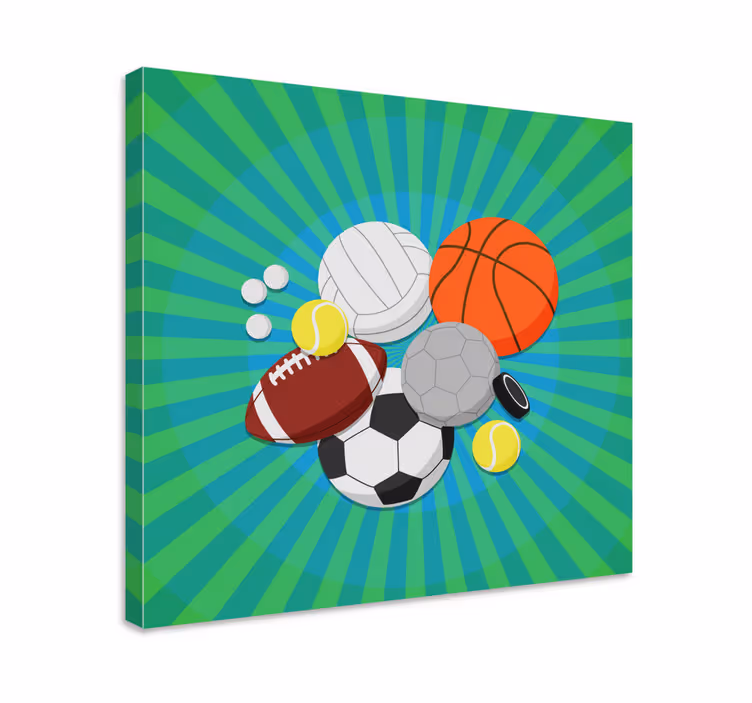 Cuadro casa Pelotas de deporte - TenVinilo