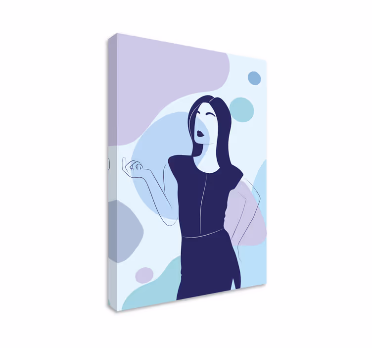 Cuadro para dormitorio Chica elegante con formas - TenVinilo