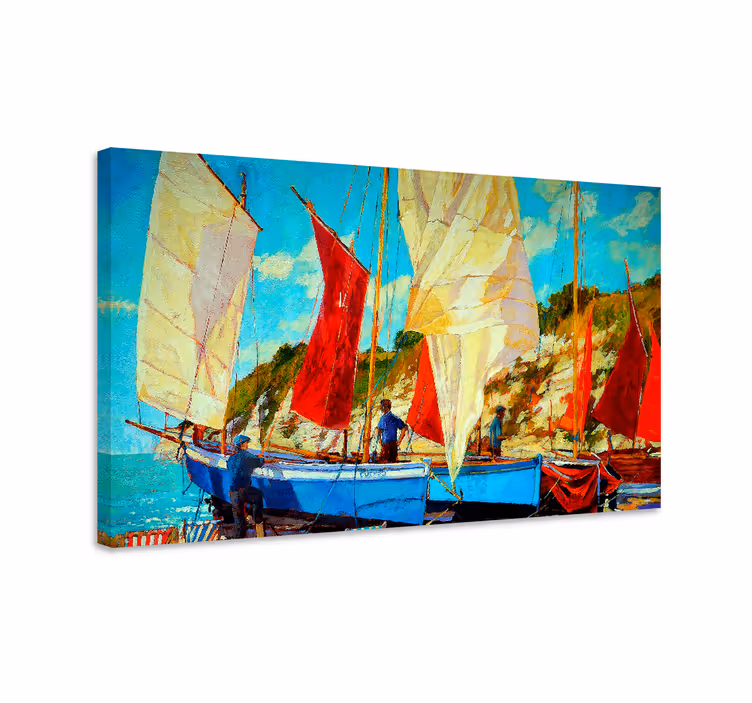 Cuadro paisajes barcos de vela en escena - TenVinilo