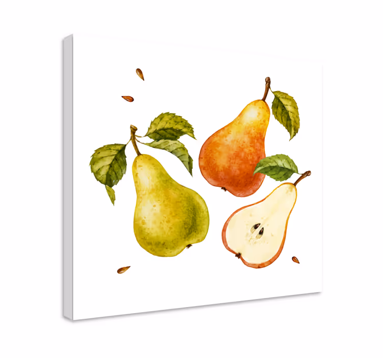 Cuadro bodegones Peras amarillas y naranjas - TenVinilo