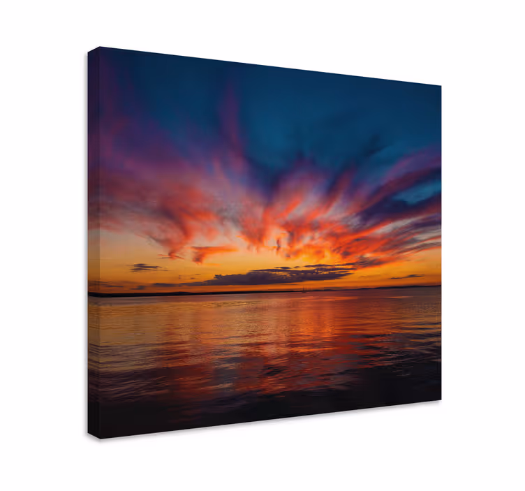 Cuadro paisajes reflejos de un atardecer majestuoso - TenVinilo