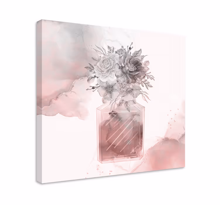 Cuadro de flores Diseño rosa con - TenVinilo
