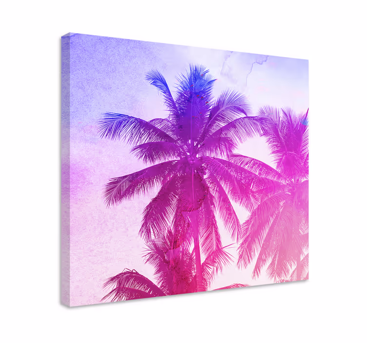 Cuadro para salón Diseño de palmera de neón - TenVinilo