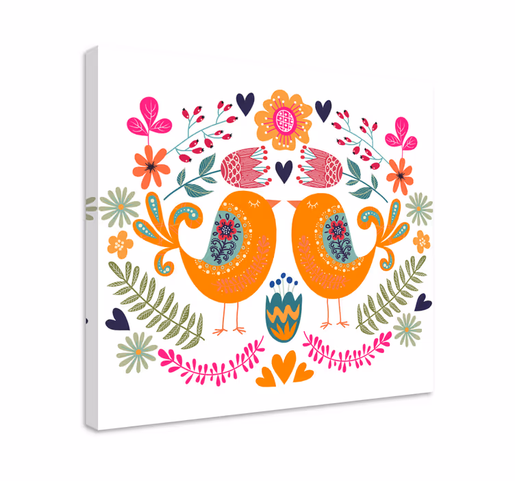 Cuadro de flores Pollitos con flores - TenVinilo