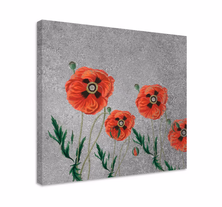 Cuadro de flores ramillete de amapolas vibrantes - TenVinilo