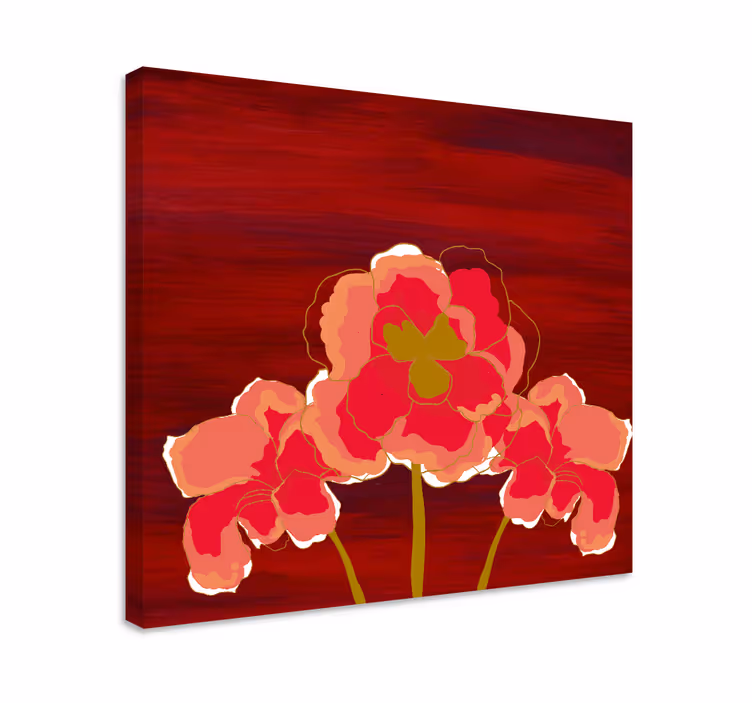 Cuadro de flores trio floral vibrante - TenVinilo