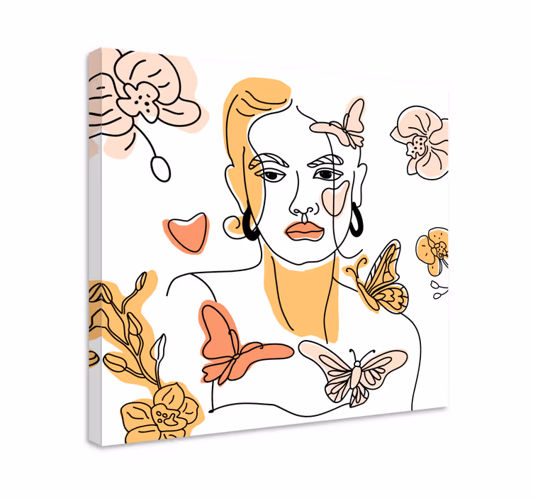 Cuadro para dormitorio Rostro de mujer abstracta - TenVinilo