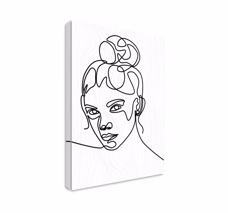 Cuadro de personas contorno de retrato estilizado - TenVinilo