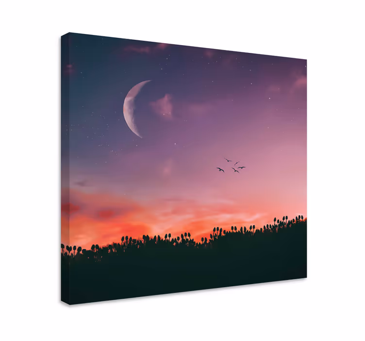 Cuadro de flores Pájaro sobre tulipán - TenVinilo