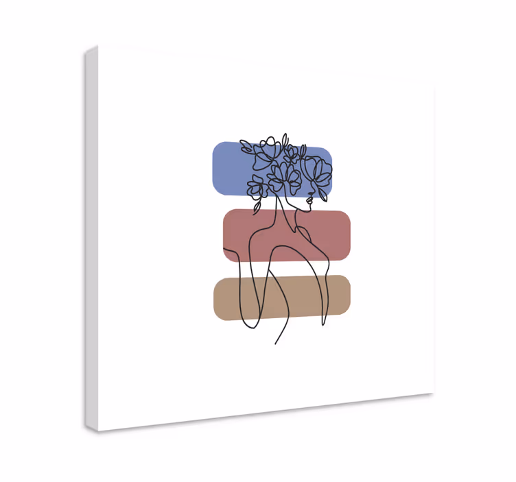 Cuadro de flores figura floral minimalista - TenVinilo