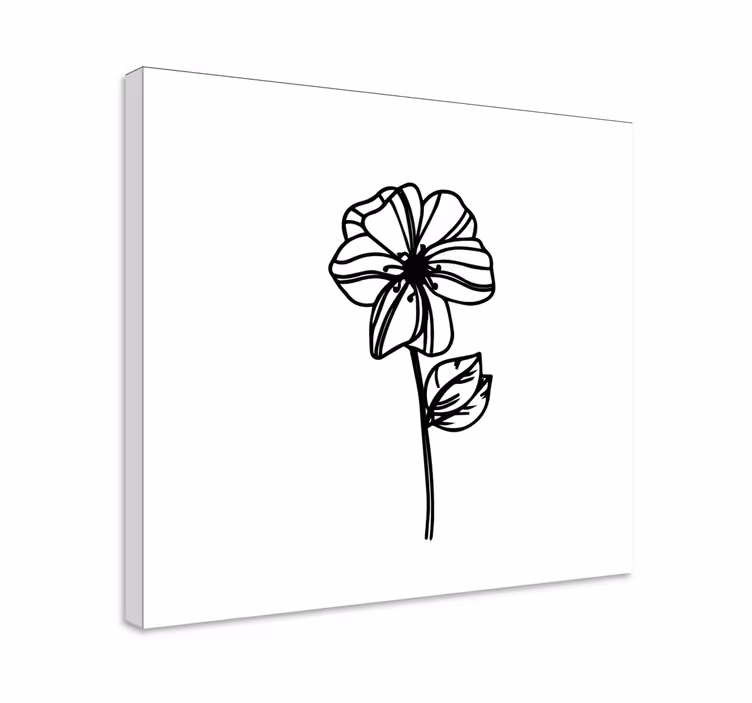 Cuadro de flores Margarita, flor, moderno, arte lineal - TenVinilo