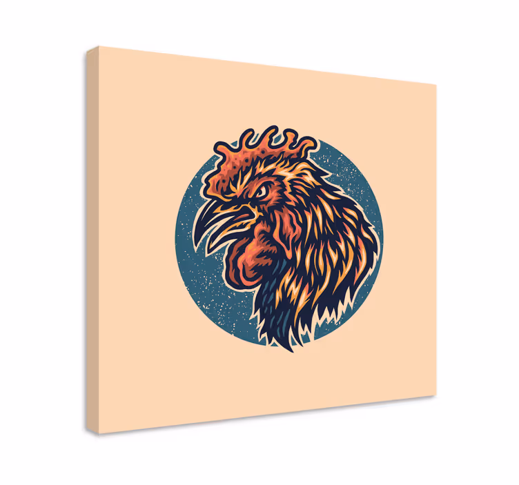 Cuadro aves Gallo enojado - TenVinilo