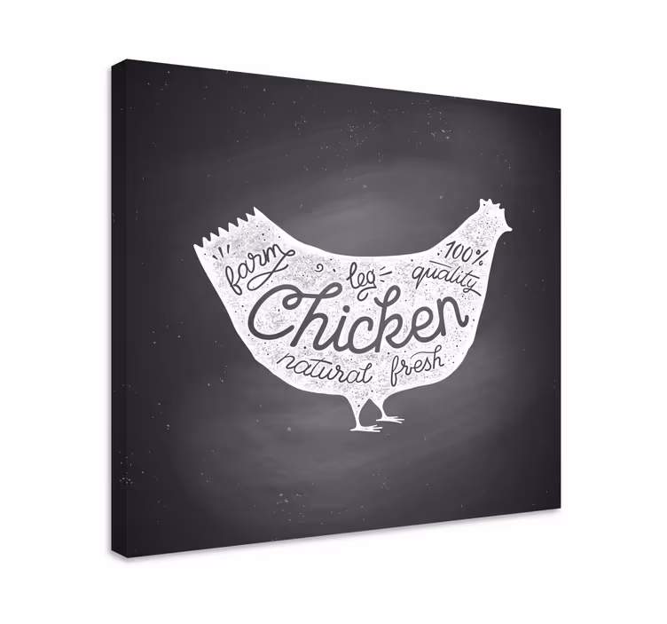 Cuadro aves Pizarra de pollo vintage - TenVinilo