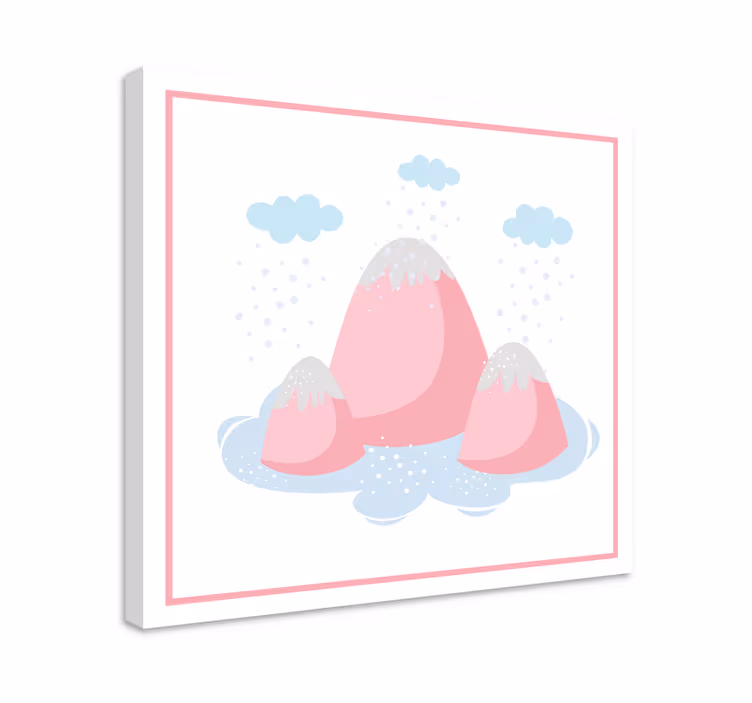 Cuadro elegante escena de montañas rosadas - TenVinilo