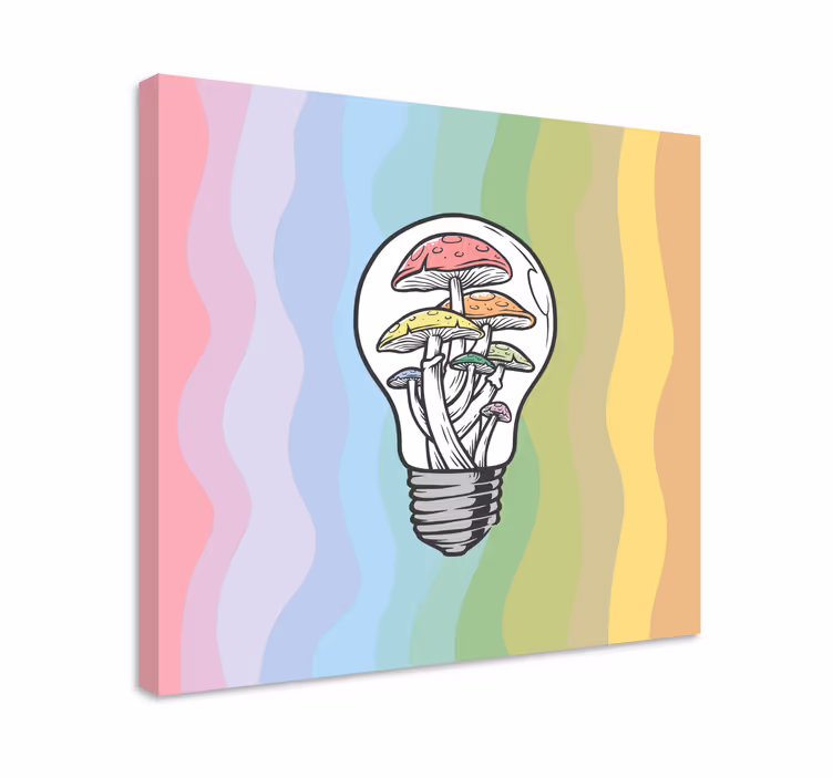 Cuadro con frase bombilla de luz en forma de hongo - TenVinilo