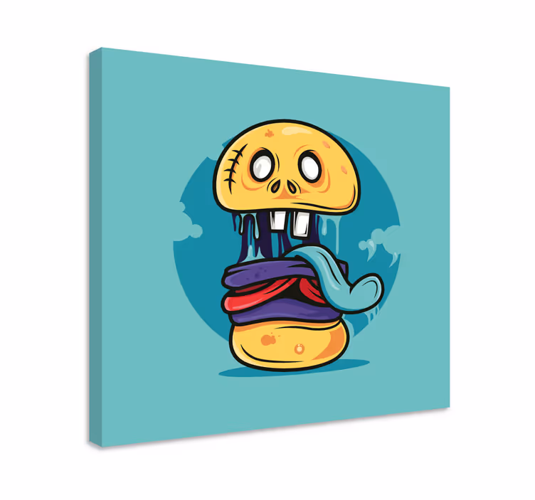 Cuadro moderno Dibujos animados de hamburguesa zombie - TenVinilo