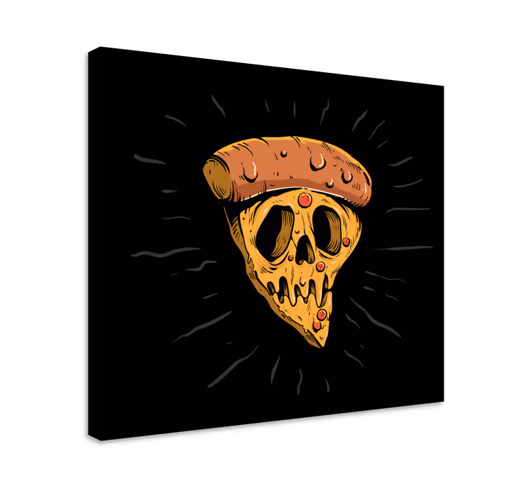Cuadro moderno Pizza calavera estilo graffiti - TenVinilo