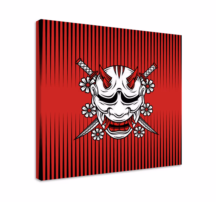 Cuadro moderno Dibujos animados de cráneos ninja - TenVinilo