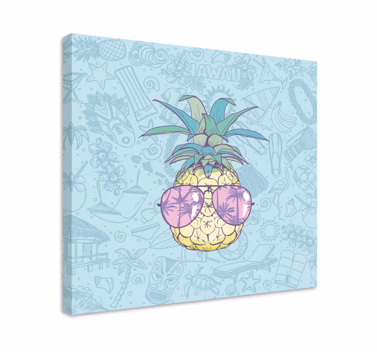 Cuadro moderno Dibujos animados de piña hawaiana - TenVinilo