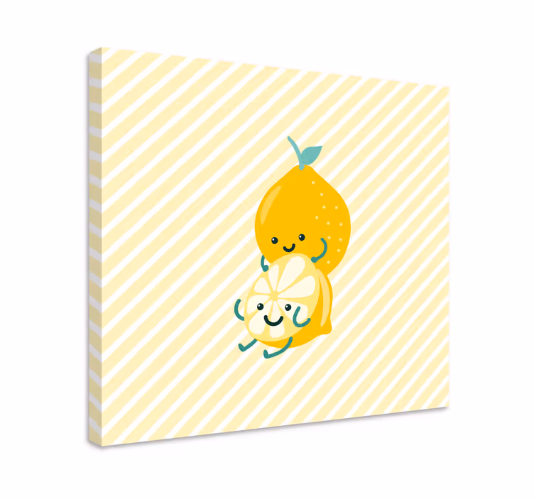 Cuadro moderno Estilo de dibujos animados divertido de limón - TenVinilo
