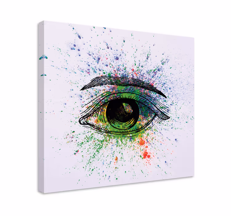 Cuadro abstracto salpicadura de ojos vibrante - TenVinilo