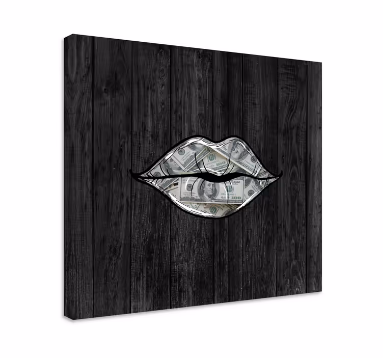 Cuadro moderno Diseño de dinero y boca - TenVinilo