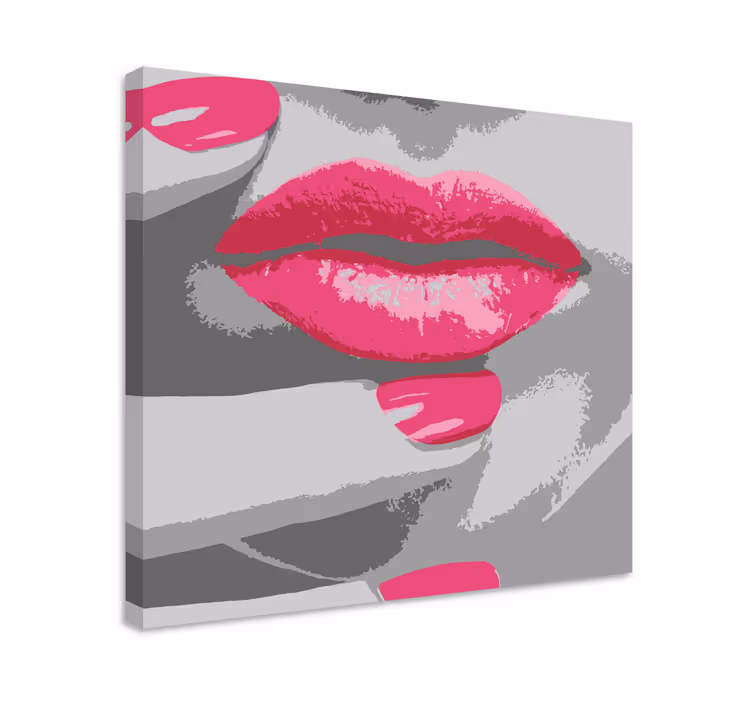 Cuadro moderno Labios de mujer pintados al óleo - TenVinilo