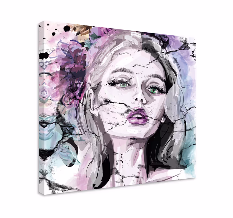 Cuadro moderno Cara de mujer de moda colorida - TenVinilo