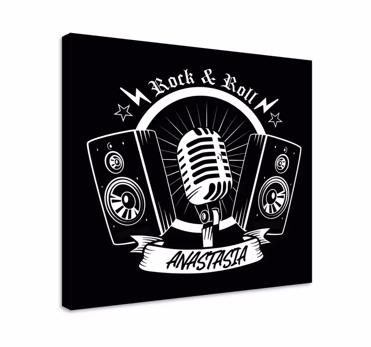 Cuadro musical diseño de micrófono retro - TenVinilo