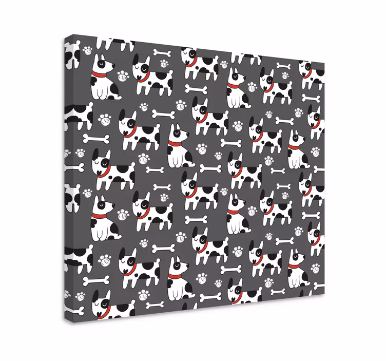 Cuadro de perro con patrones juguetones - TenVinilo