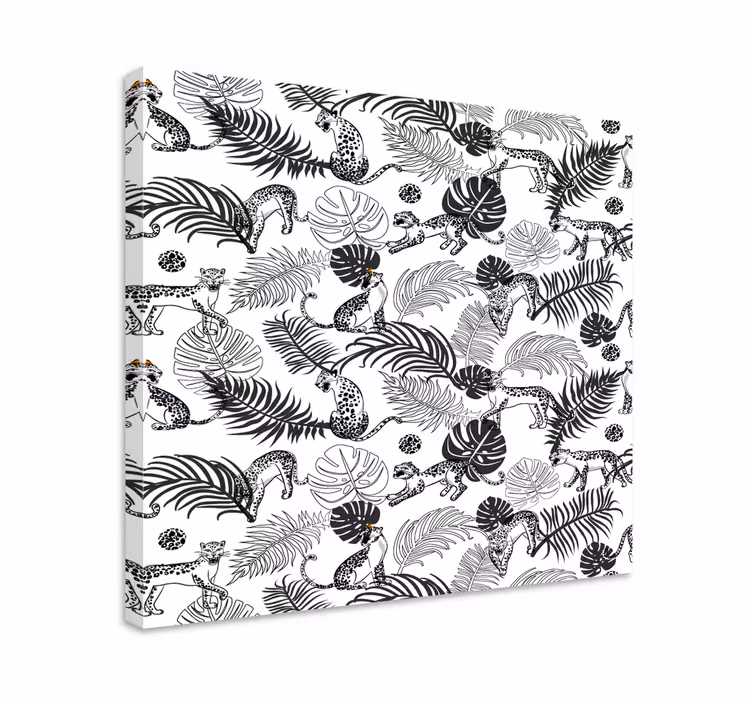 Cuadro animales Leopardo salvaje blanco y negro - TenVinilo