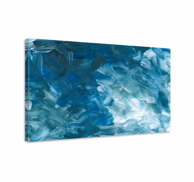 Cuadro para dormitorio Trazo de pincel abstracto azul - TenVinilo