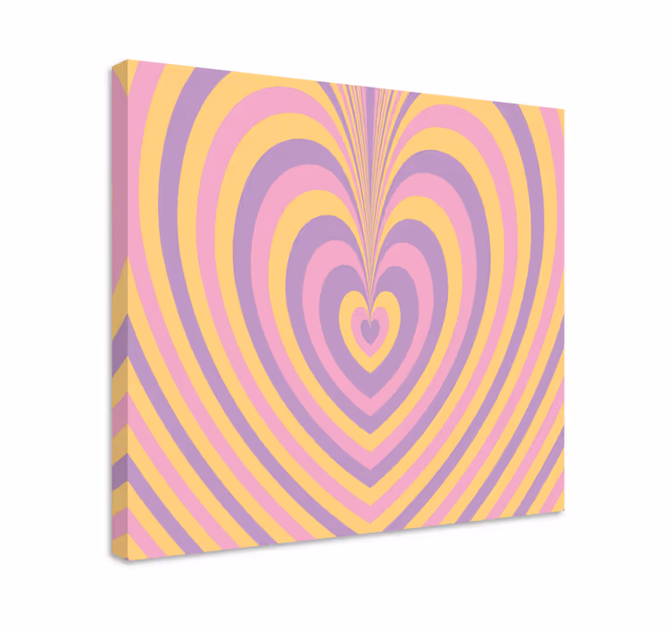 Cuadro abstracto olas de patrón de corazones - TenVinilo
