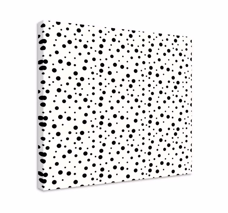 Cuadro en arte Lunares negros sobre fondo blanco - TenVinilo