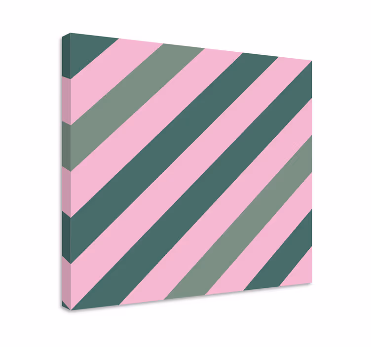 Cuadro para salón Bloque de color rosa pastel y verde - TenVinilo