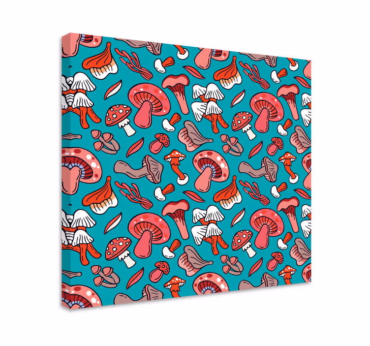 Cuadro de flores con diseño de setas coloridas - TenVinilo