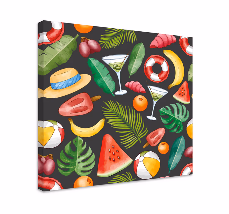 Cuadro bodegones temática de refrescos tropicales - TenVinilo