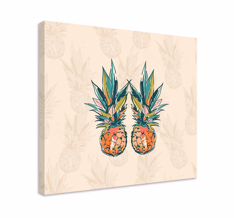 Cuadro bodegones dúo de piñas tropicales - TenVinilo