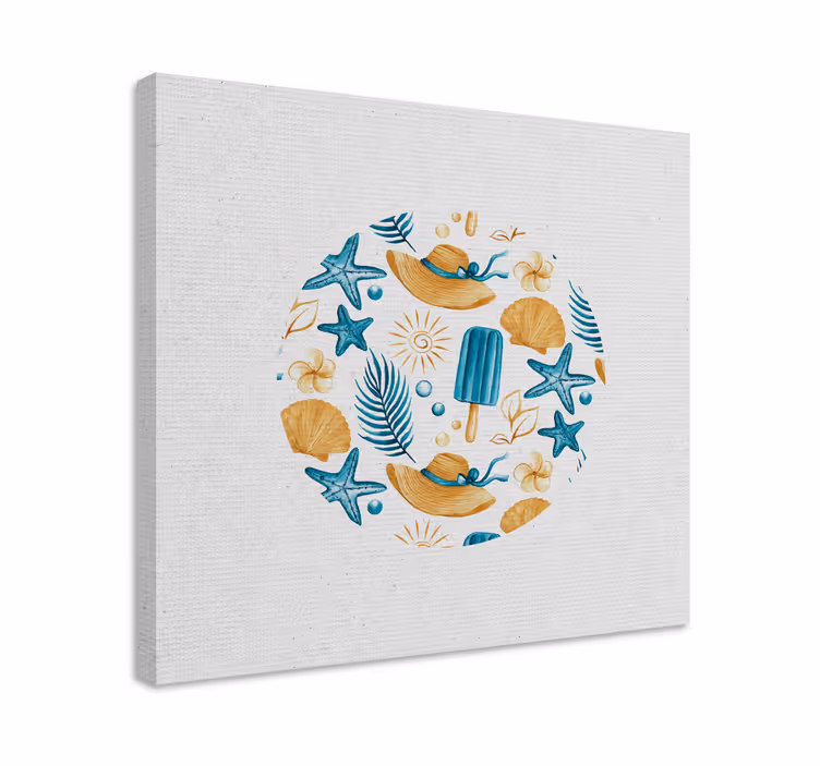 Cuadro moderno Pintado a mano acuarela verano - TenVinilo