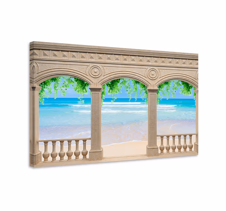 Cuadro 3d Arcos dibujados con vistas al paraíso - TenVinilo