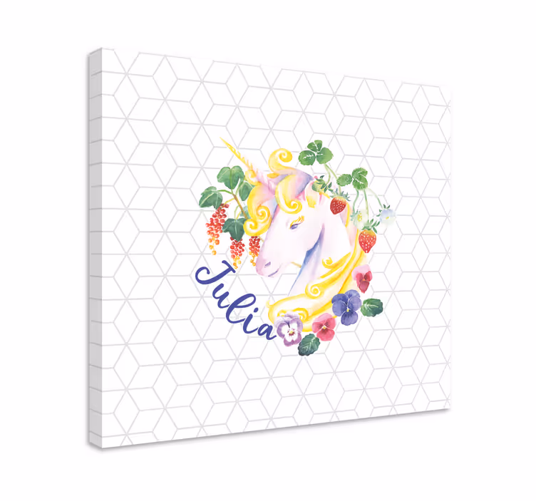 Cuadro de unicornios arreglo floral de unicornios - TenVinilo