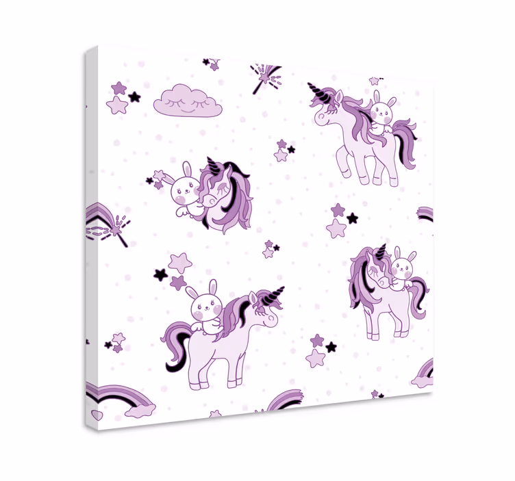 Cuadro de unicornios aventura de unicornios adorables - TenVinilo