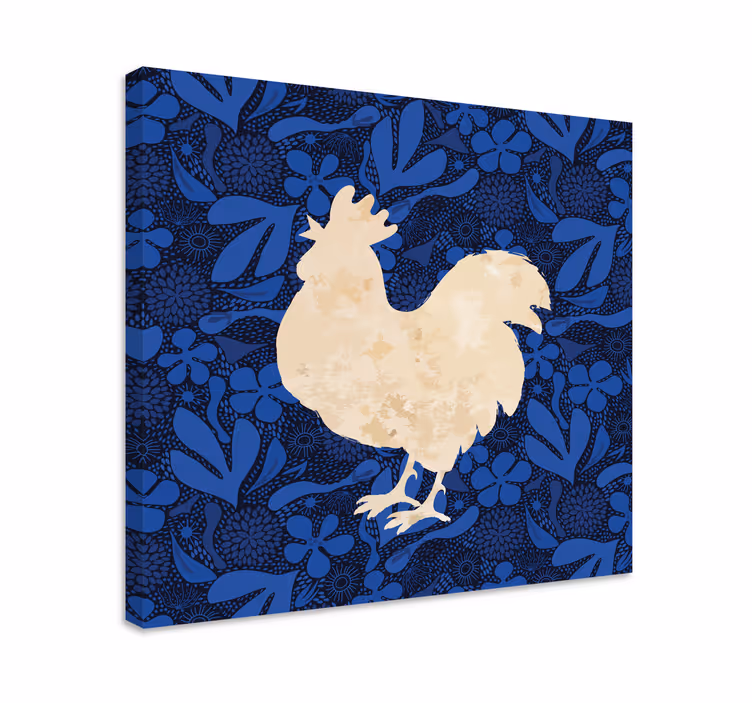 Cuadro animales silueta de gallo - TenVinilo