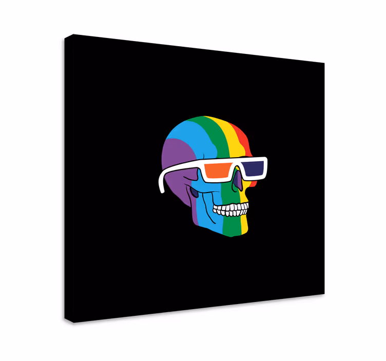 Cuadro bodegones espectáculos de calaveras arcoíris - TenVinilo