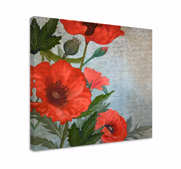 Cuadro de flores amapolas rojas lujosas - TenVinilo